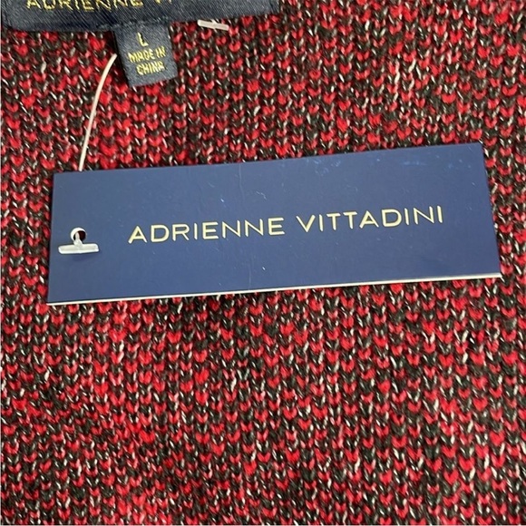 Adrienne Vittadini Red and Black Buffalo Plaid Open Front Cardigan. Size Large. - Picture 10 of 13